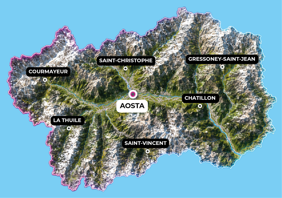 Cartina Valle d'Aosta