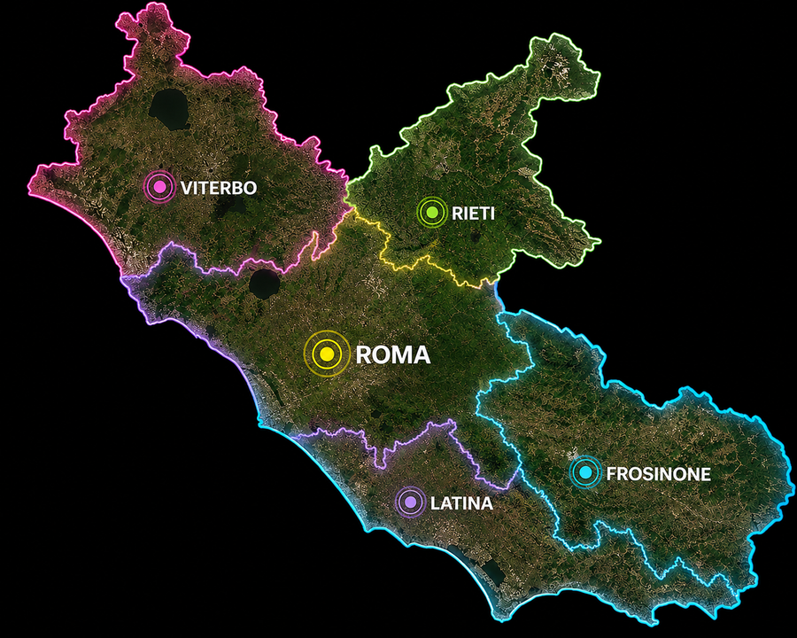 Cartina del Lazio - copertura stampa DTF